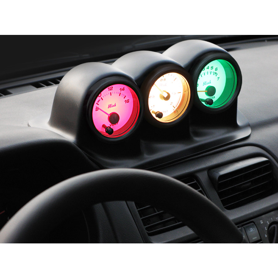 STRUMENTO MANOMETRO PRESSIONE TURBO TURBINE AUTO FINO 2 BAR ILLUMINATO 7  COLORI - AF Racing