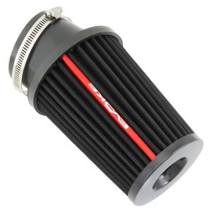 FILTRO ARIA A CONO NERO ASPIRAZIONE DIRETTA EVOKE IMBOCCO 76 mm DOPPIA  ASPIRAZIONE IMBOCCO INVLINATO 20° - AF Racing